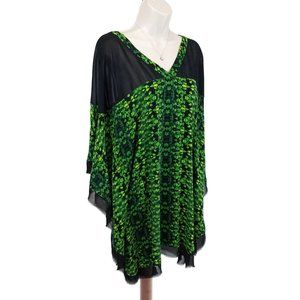 ViX swim cover caftan style green black M